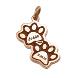Double Mini Paw Prints Charm for Keyring - Keyrings by Belle Fever