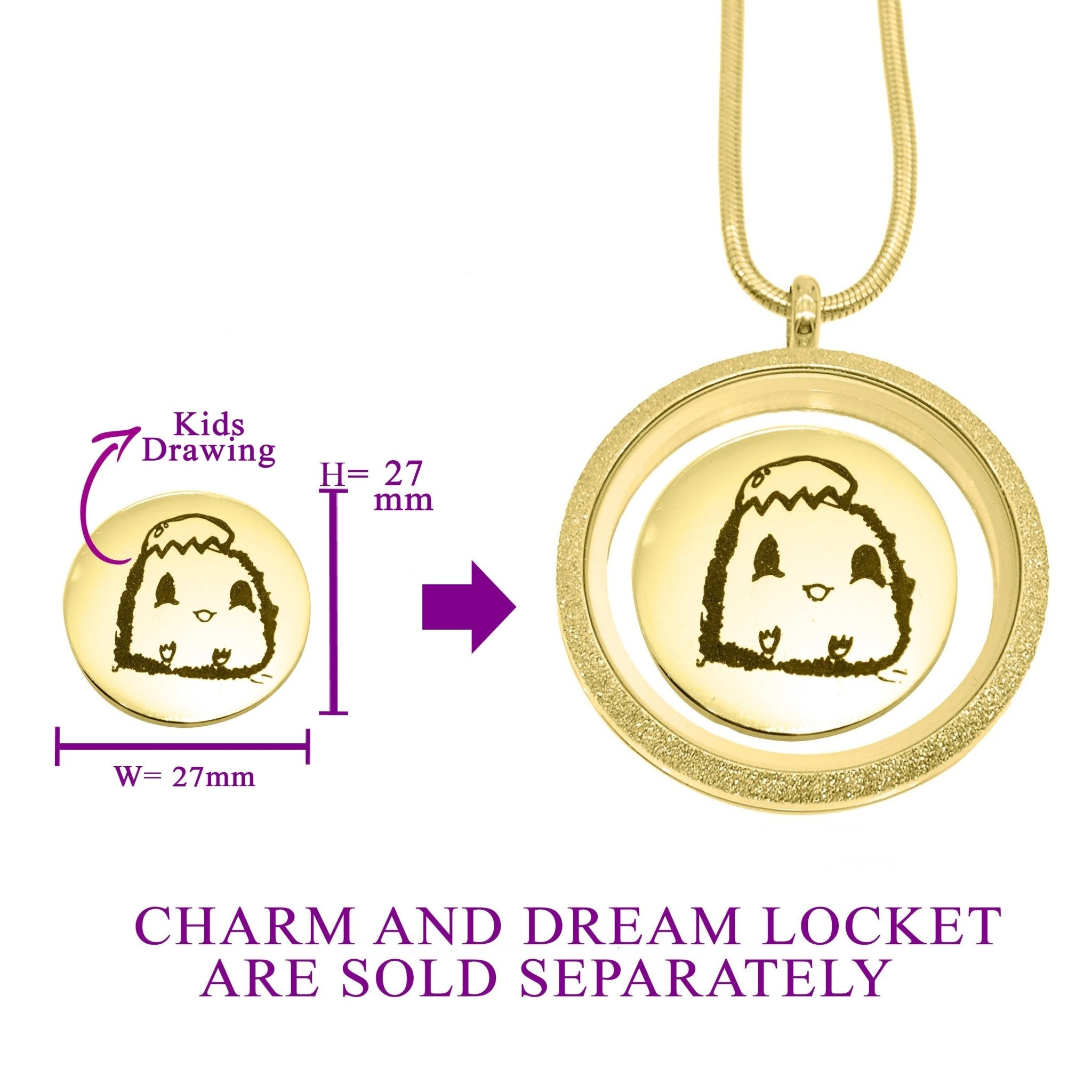 Kids Drawing Charm for Dream Locket - Floating Dream Lockets by Belle Fever