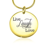 Live Laugh Love Necklace (Not Personalised) - Mothers Jewellery by Belle Fever
