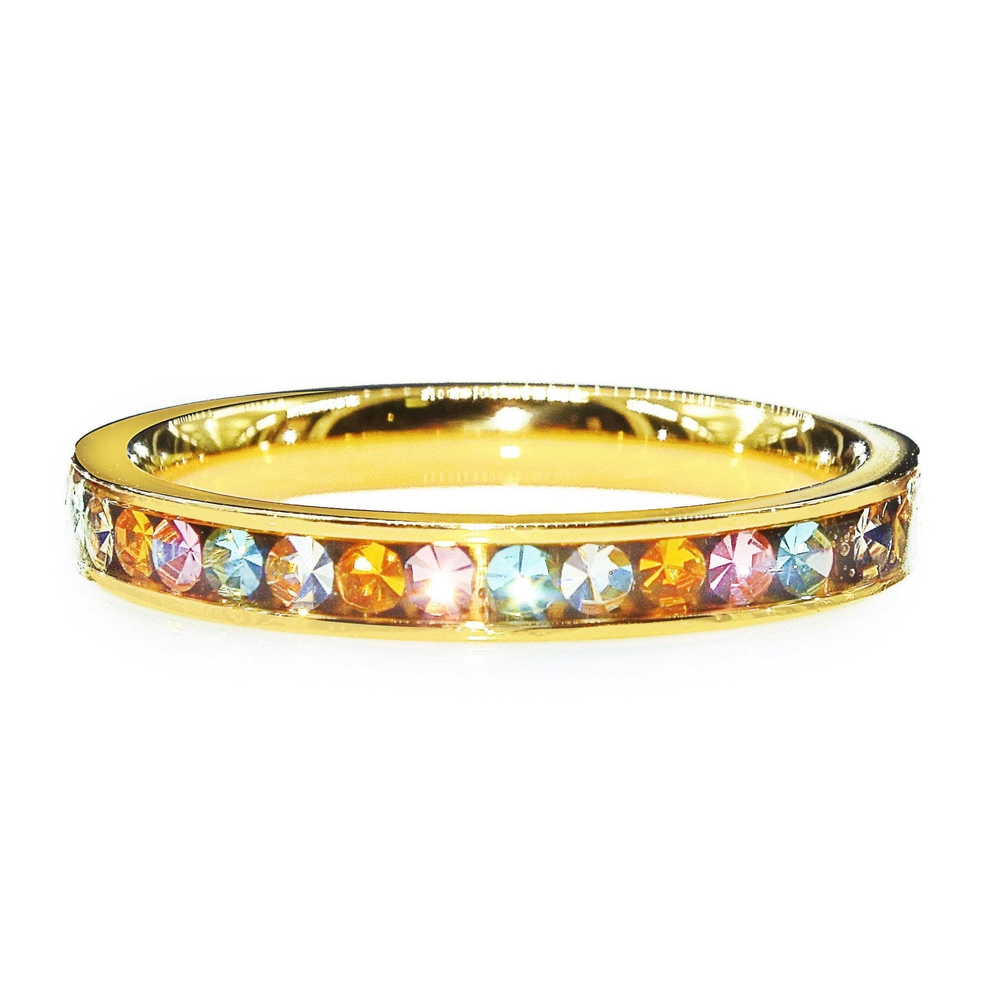 Rainbow Crystal Ring - Rings by Belle Fever