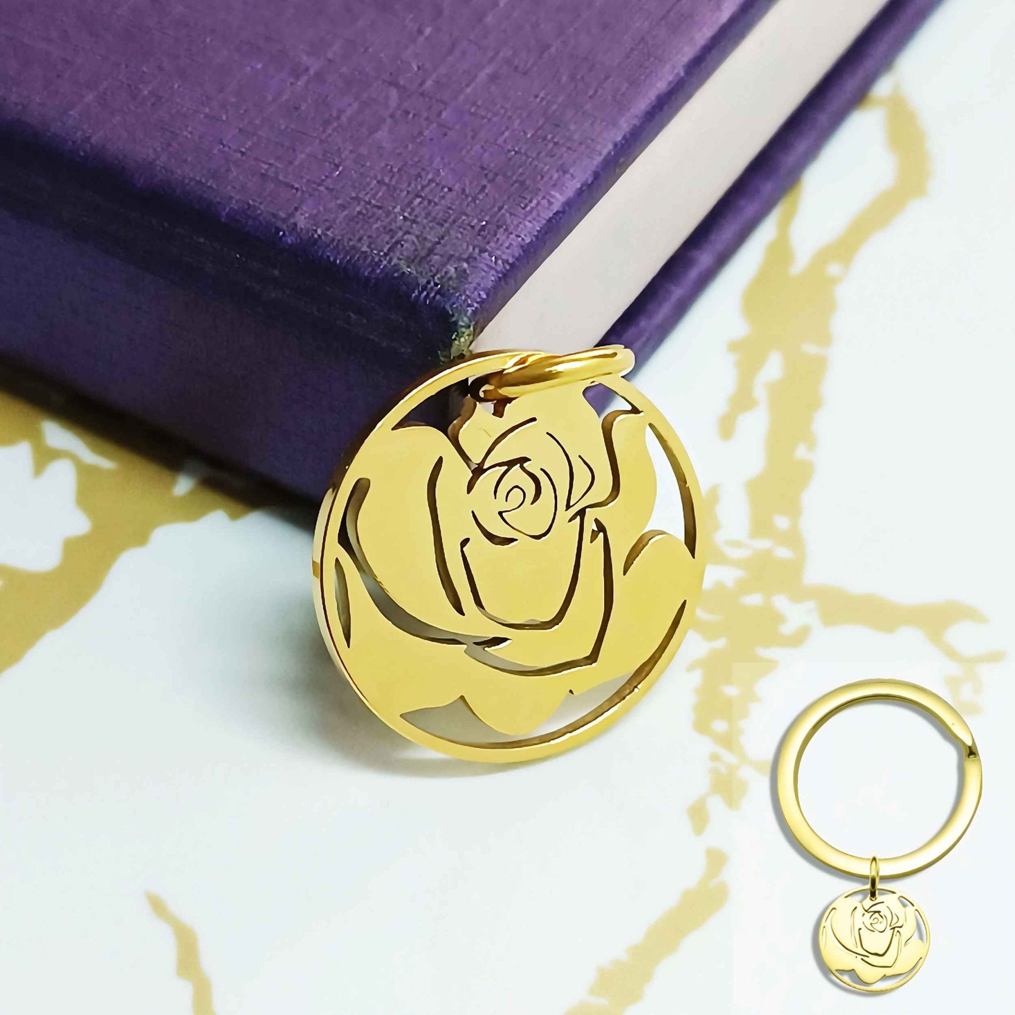 Rose Charm for Keyring - Keyrings by Belle Fever