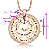 Sparkling Circles of Loved Ones Personalised Necklace - Mothers Jewellery by Belle Fever