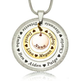 Sparkling Circles of Loved Ones Personalised Necklace - Mothers Jewellery by Belle Fever