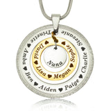 Sparkling Circles of Loved Ones Personalised Necklace - Mothers Jewellery by Belle Fever