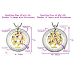 Tree of My Life Sparkling Washer and Birthstones | Personalised Necklace - Family Tree Necklaces by Belle Fever