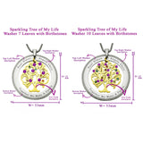 Tree of My Life Sparkling Washer and Birthstones | Personalised Necklace - Family Tree Necklaces by Belle Fever