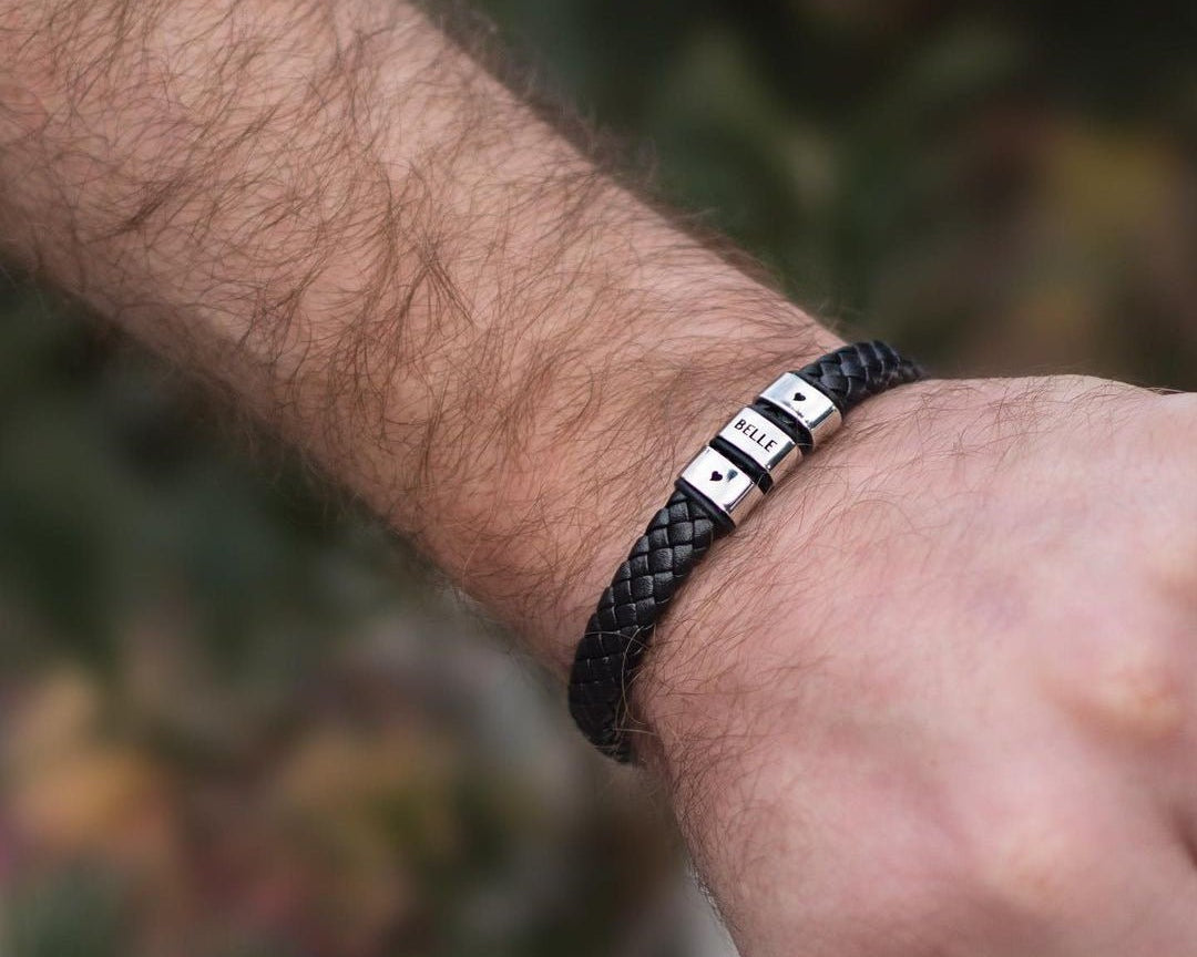 💫 Celebrate a unique personality with a Personalised Leather Bracelet 💫 - BELLE FEVER