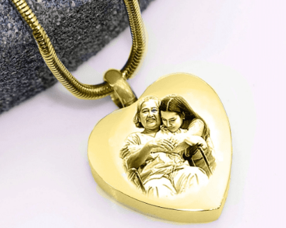 Heart Photo Personalised Cremation Necklace - BELLE FEVER