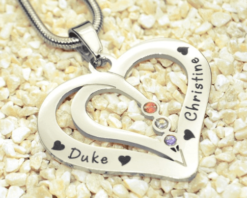Love Hearts Birthstones Necklace - BELLE FEVER