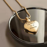 Belle Fever Always Love Cremation Necklace — elegant gold heart urn pendant designed to hold ashes, a comforting keepsake honouring loved ones who remain forever in your heart.