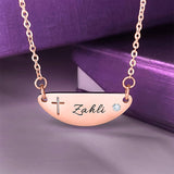 Beck Birthstone Cross Name Necklace