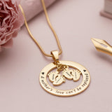 Belle Fever Can't be replaced necklace, engraved name and date, personalized mother necklace celebrating motherhood and family love