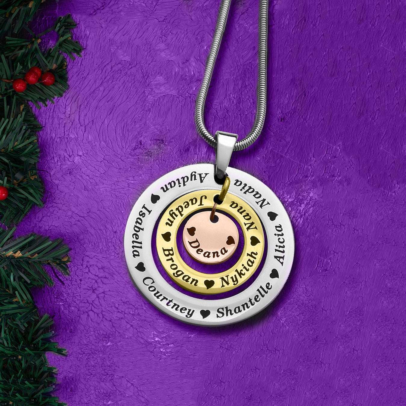 Circles of Loved Ones Tree Personalised Necklace