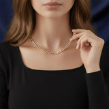 Layered curb chain necklace styling, waterproof unisex jewelry designed for everyday durability and timeless edge.