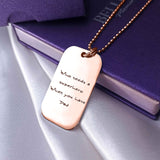 Dog Tag Handwriting Necklace