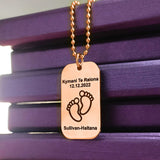 Newborn Baby Dog Tag Necklace