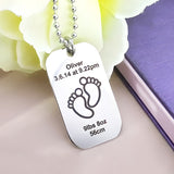 Newborn Baby Dog Tag Necklace