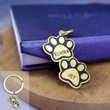 Double Paw Prints Charm for Keyring