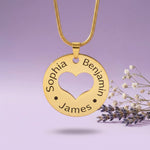Gold Triple Love Necklace, sentimental keepsake for mother's day, Mothers Jewellery by Belle Fever