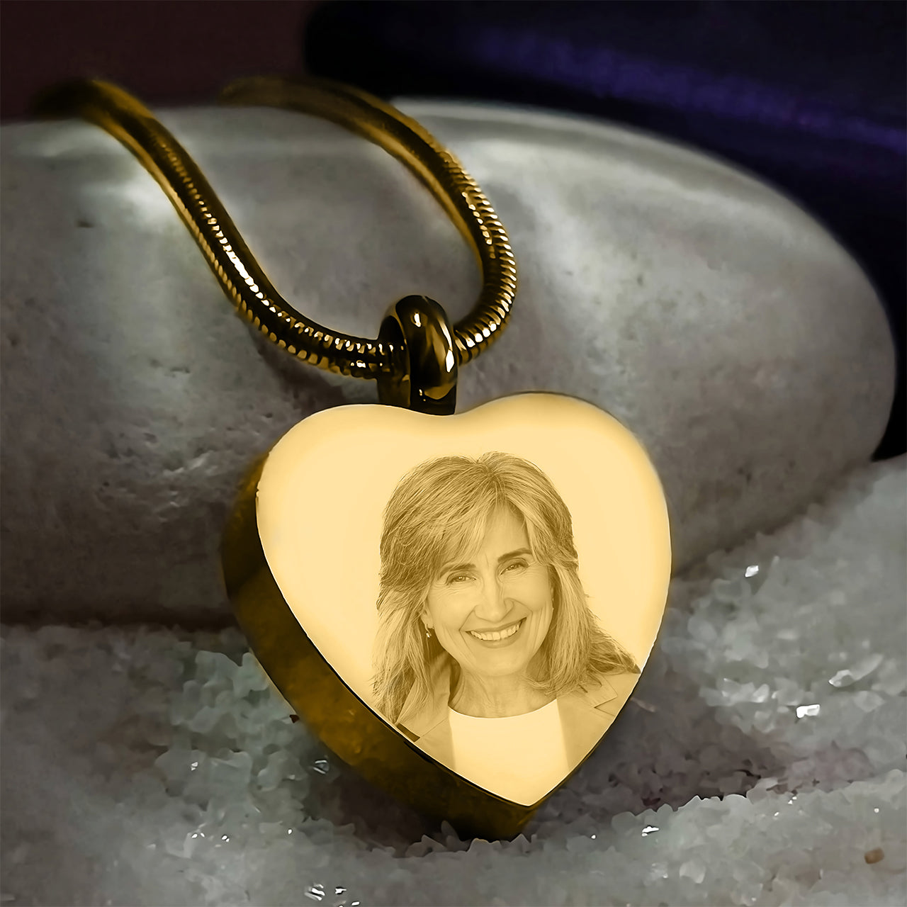 Heart Photo Cremation Necklace