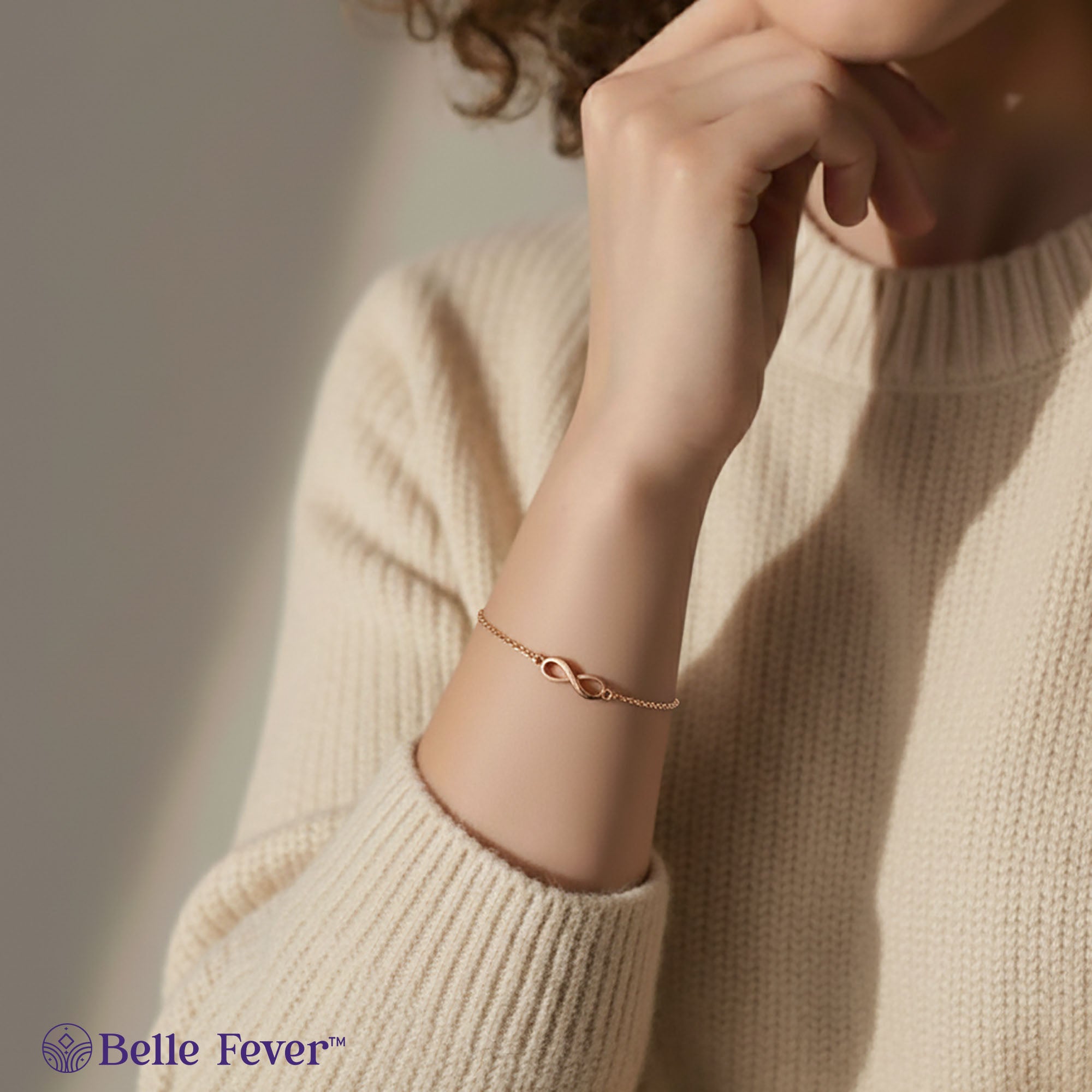 Gold Infinity Bracelet by Belle Fever — elegant and minimal design representing forever love, crafted for daily wear and meaningful moments.