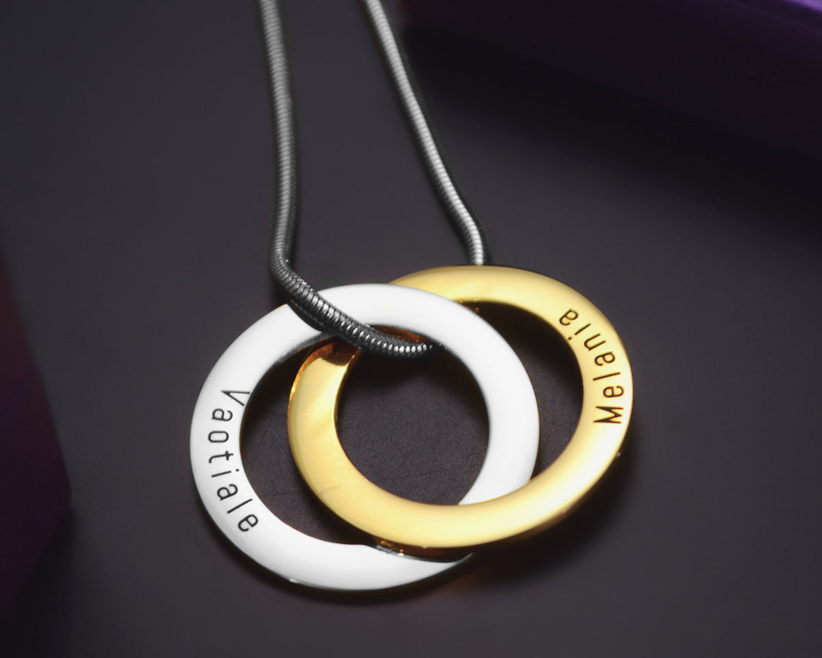 Interlinked Love 2 Rings Necklace