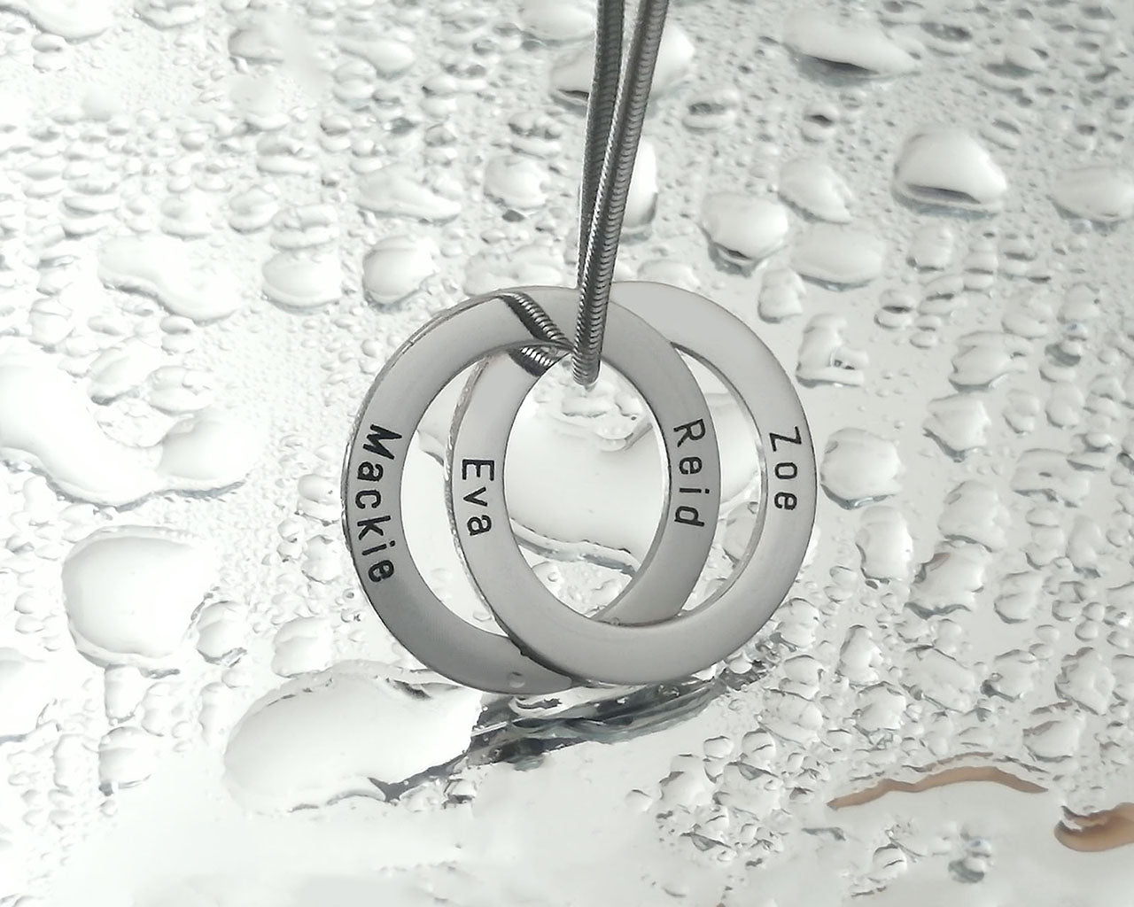 Interlinked Love 2 Rings Necklace