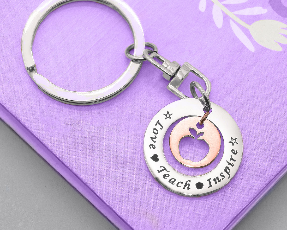 Love Teach Inspire Teacher Keyring