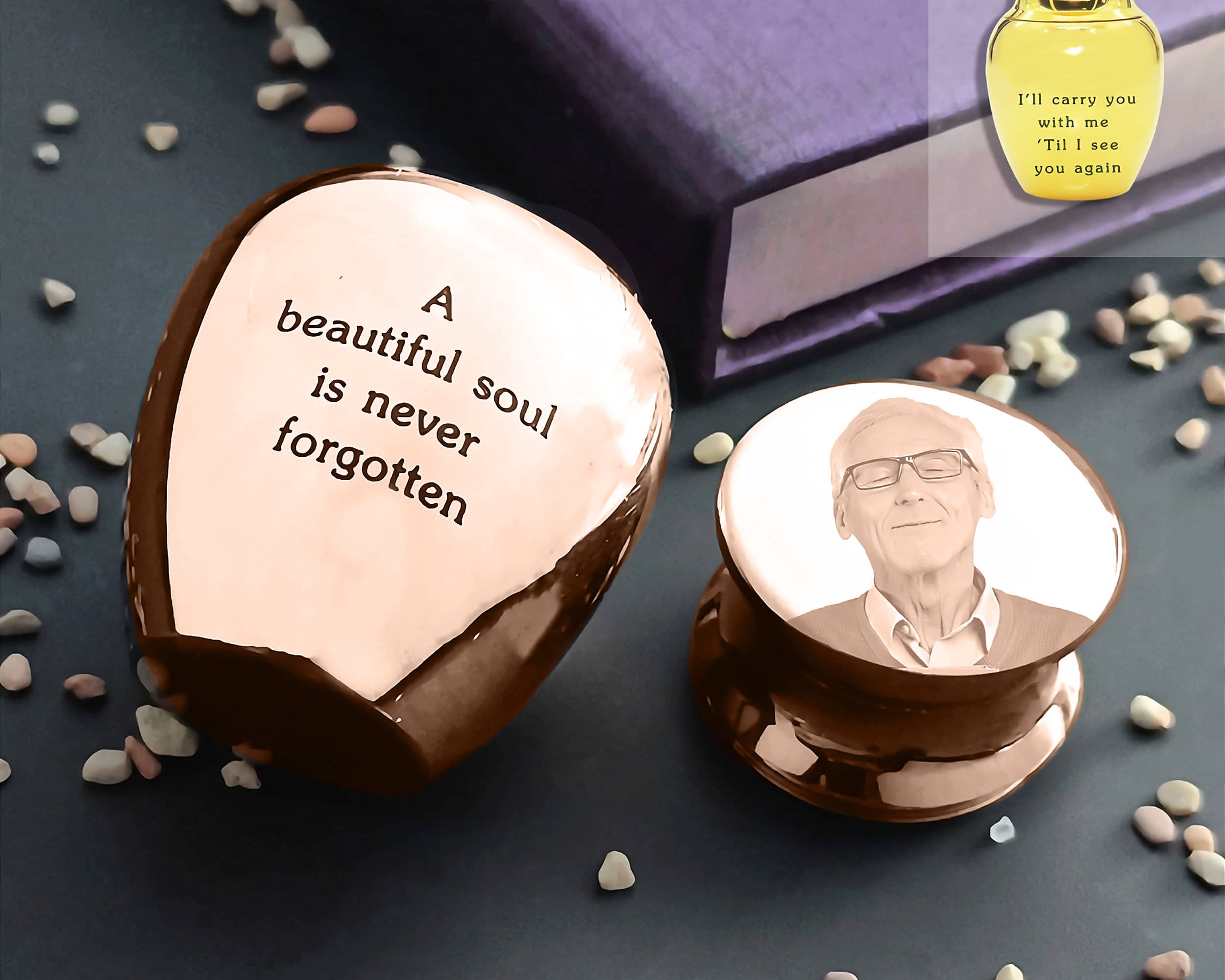 MINI Personalised Photo Keepsake Urn in Luxury Gift Box
