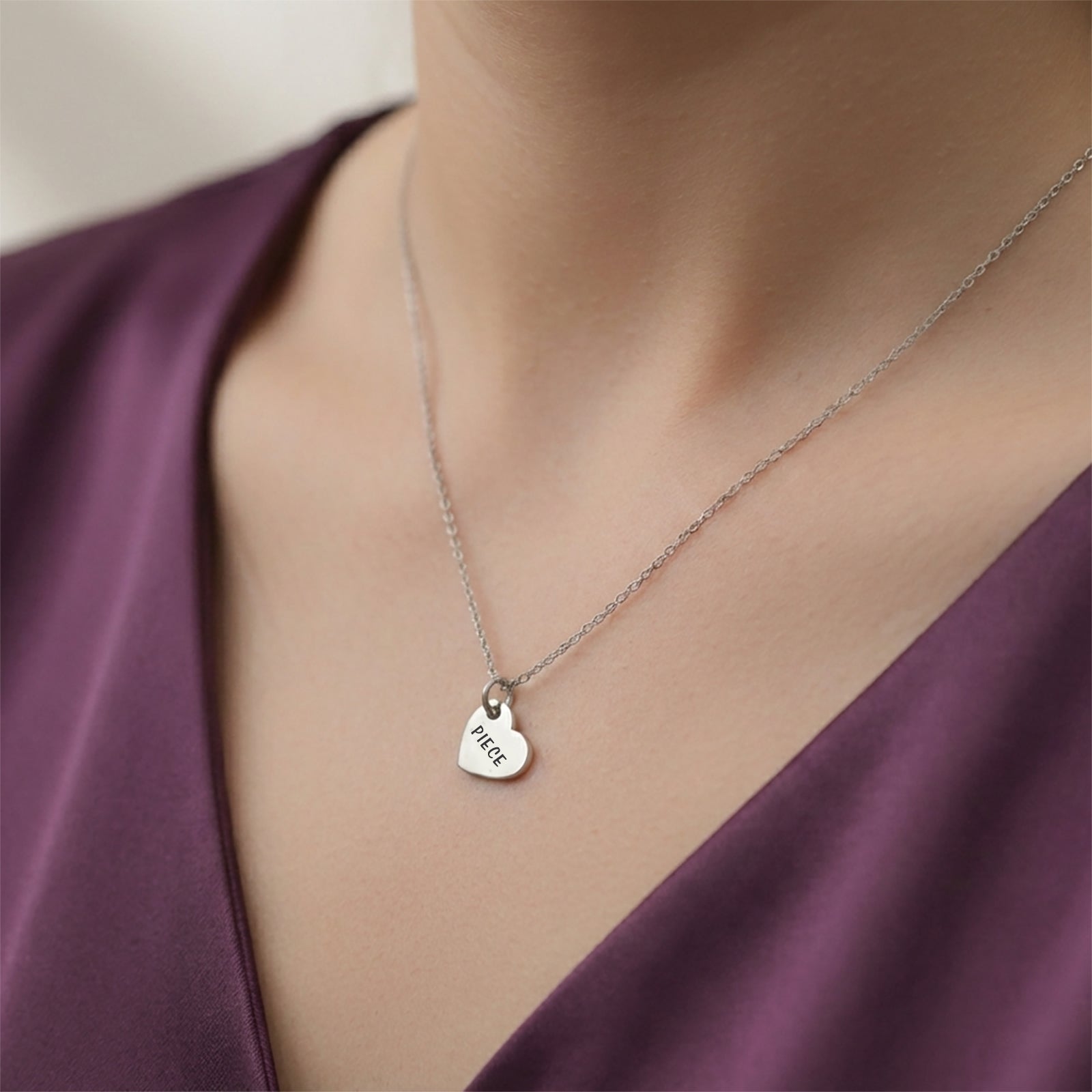 Belle Fever missing piece necklace wearing shot, romantic couple jewellery, anniversary gift idea, meaningful everyday keepsake necklace