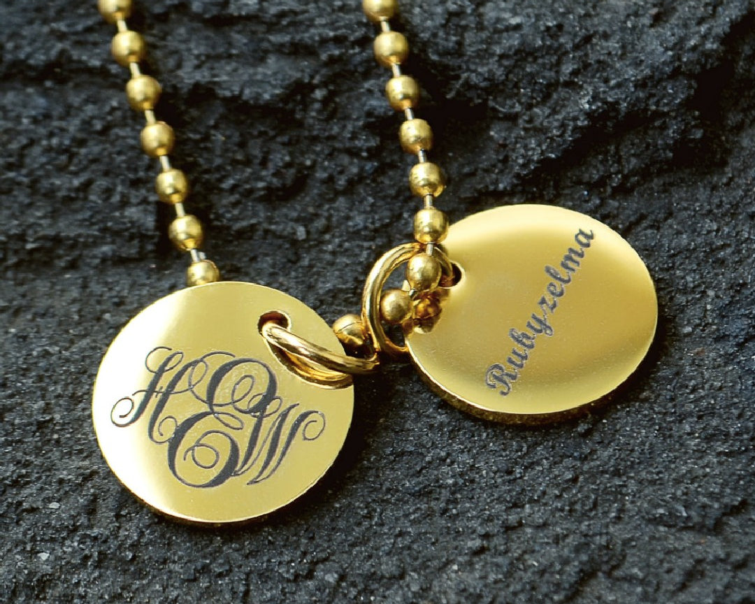 Monogram Initial Disc Necklace