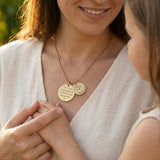 Belle Fever Engraved disc mother forever necklace with heart charm, perfect mothr day gift