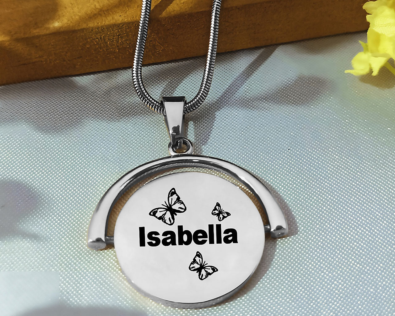 My Secret Spinning Name Necklace
