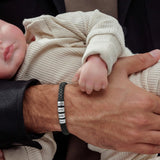 Personalised Black Leather Bracelet