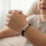 Personalised Black Leather Bracelet