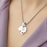 Quad Heart Puzzle - Four Personalised Necklaces
