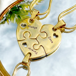 Gold Triple Heart Puzzle - Puzzle Jewellery by Belle Fever