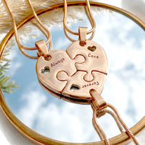 Triple Heart Puzzle - Puzzle Jewellery design by Belle Fever