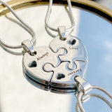 silver Triple Heart Puzzle - Puzzle Jewellery by Belle Fever