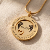 Always on my mind necklace in gold with layered round disc and washer pendant, meaningful keepsake jewellery gift