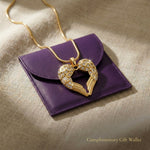 Angels Heart necklace displayed with jewelry gift wallet packaging