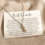 Best friend necklace with message card, meaningful friendship keepsake jewellery gift