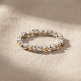 Blushing ring with beaded detail, elegant stackable ring for women and keepsake gift