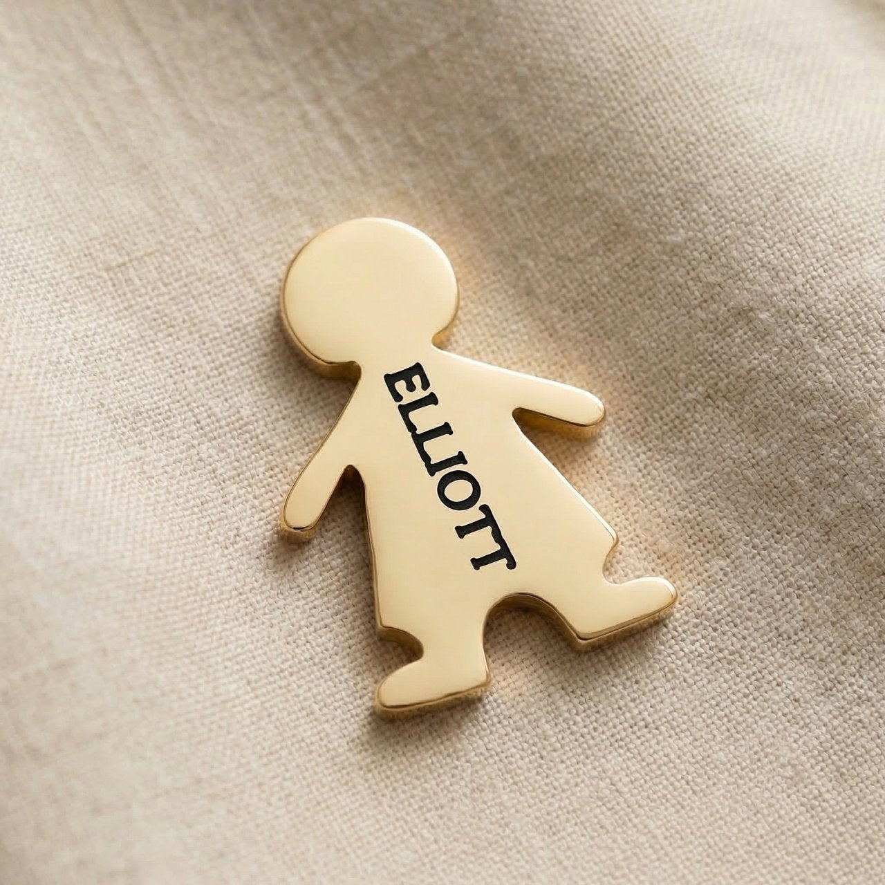 Personalized boy silhouette charm for Dream Locket bracelet with engraved name and family memory symbolism