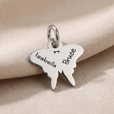 Personalized butterfly charm for keyring with engraved message symbolizing transformation, hope, and remembrance