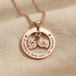 Can’t Be Replaced Necklace, personalized mother necklace with double feet charm insert