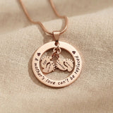 Can’t Be Replaced Necklace, personalized mother necklace with double feet charm insert