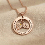 Can’t Be Replaced Necklace, personalized mother necklace with baby feet charms and birthstone option