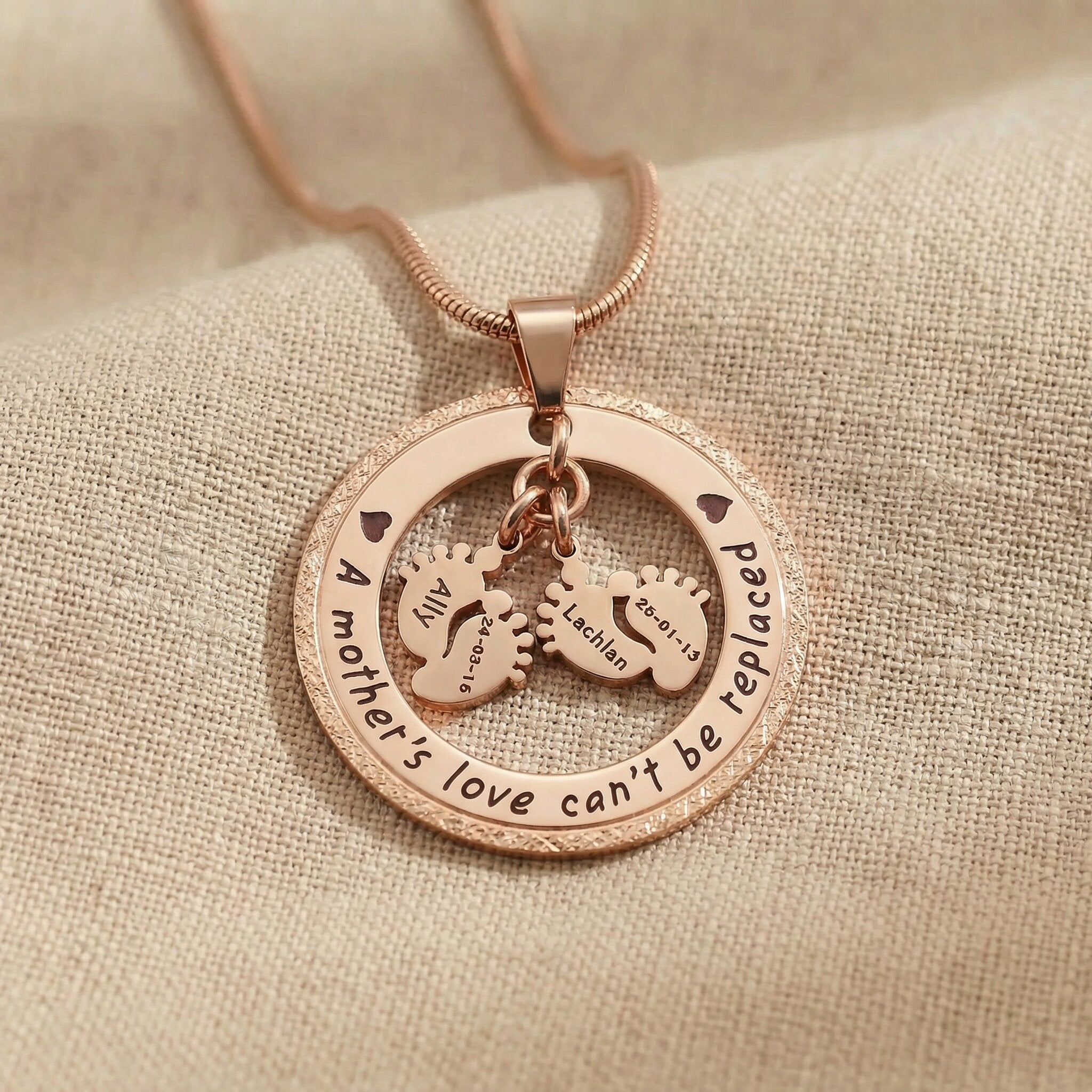 Can’t Be Replaced Necklace with engraved message and sparkling pendant option