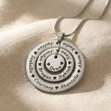Circle of Loved Ones necklace in silver finish pendant